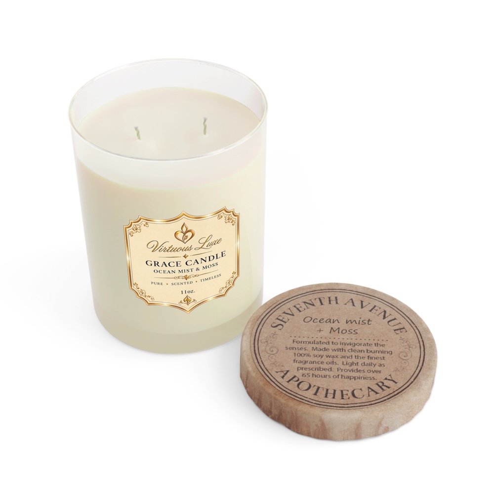 Ocean Mist & Woods Candle 11oz Glass Jar | Scented Candle - Image 2