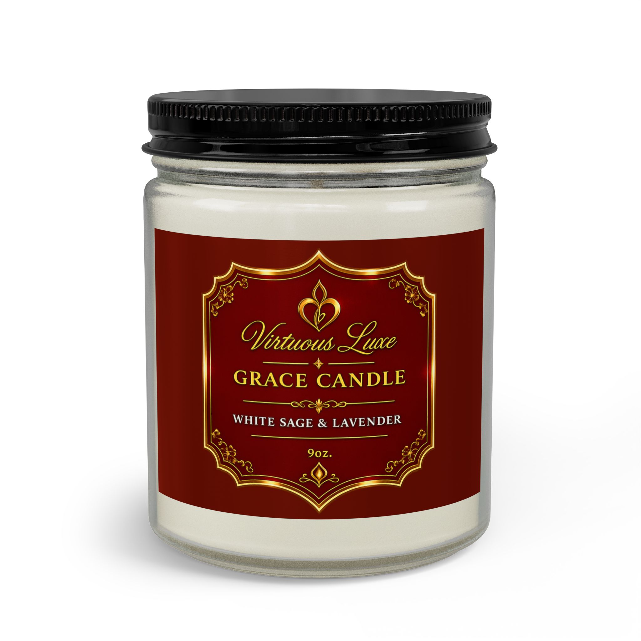 Virtuous Luxe 9oz, Clear, White Sage and Lavender 