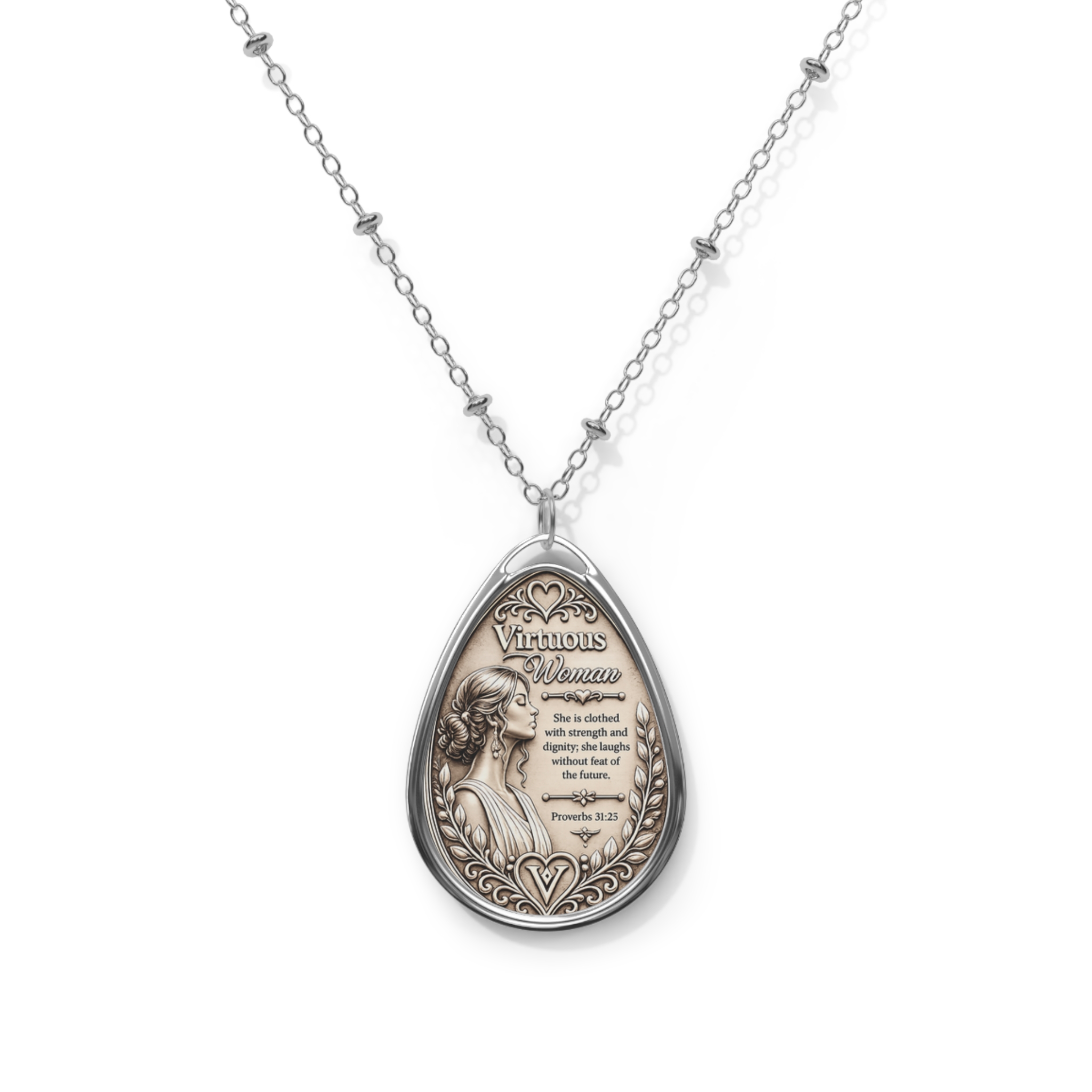 Oval Pendant Necklace | Minimal Oval Necklace
